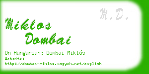 miklos dombai business card